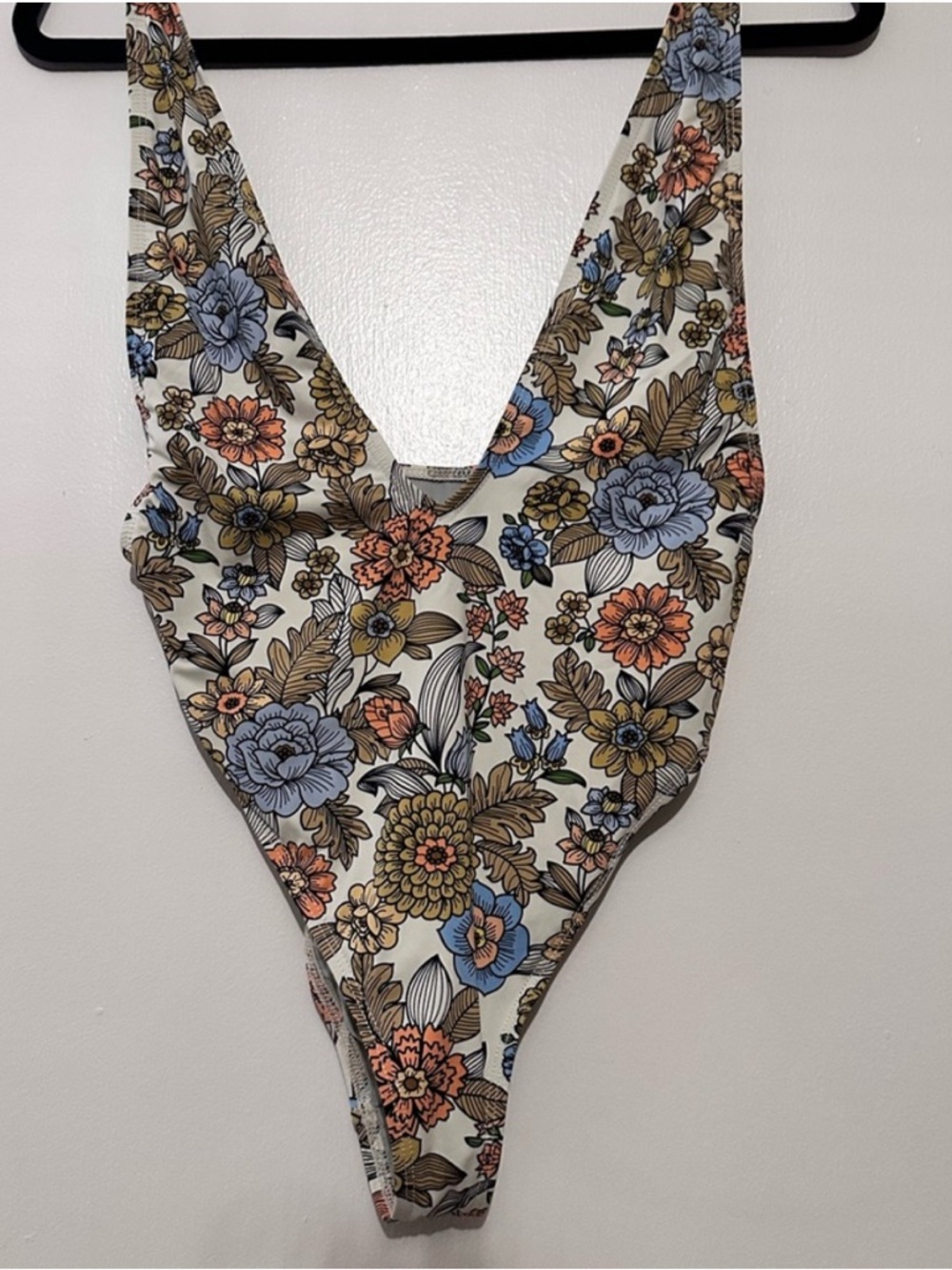 Dippin' Daisy's Cream Floral One-Piece Swimsuit with Blue and Orange Blooms
